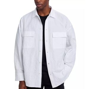 Michael Kors  Mens Relaxed Fit Crinkle Shirt Size Large